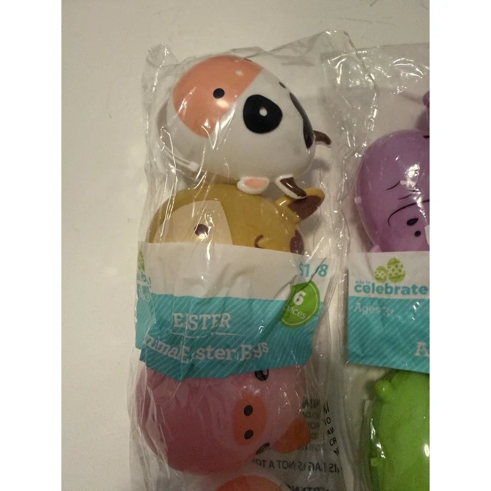 Easter Eggs Plastic Animal Characters Qty 18 (6 Medium & 12 small)